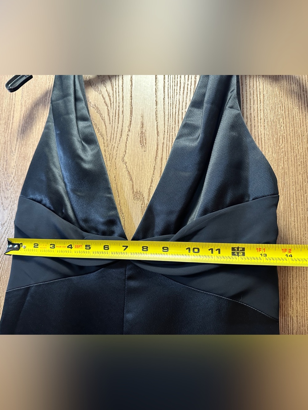 Vintage Black tie formal Vera Wang Black Maxi Evening Gown with Deep V - Picture 10 of 16